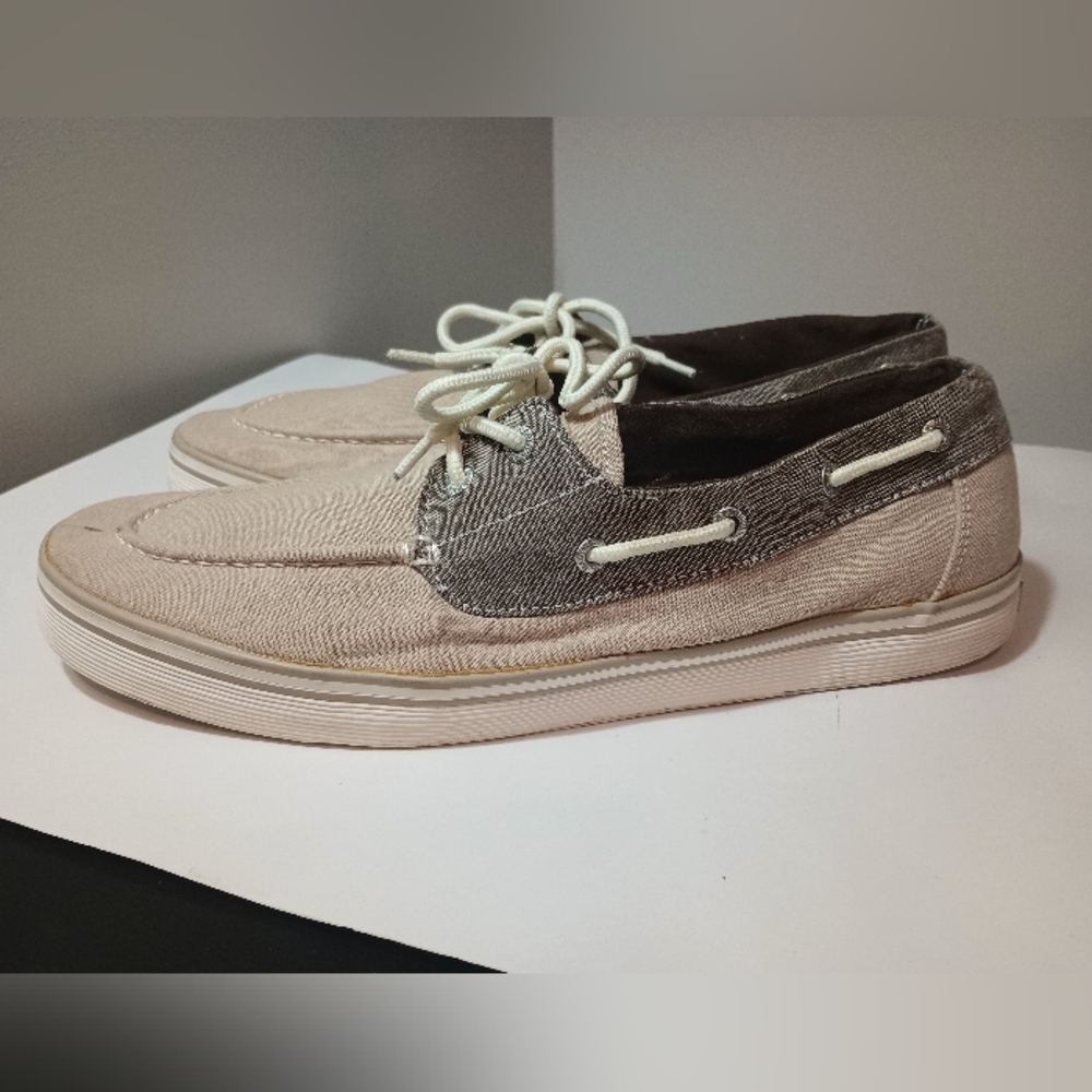 Nautica Men's Boat Shoes - Beige and Charcoal